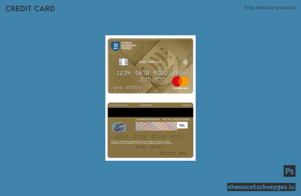 Beispielvorschau der französischen Banorient Bank Gold Debit Mastercard
